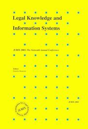 Cover of: Legal Knowledge and Information Systems | Jurix 200 2003 University of Utrecht
