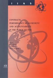 Cover of: Contracts, Performance Measurement and Accountability in the Public Sector (Intl Inst of Administrative Sciences Monographs, Vol 25)