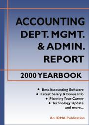 Cover of: Accounting Department Management & Administration 2000 Yearbook