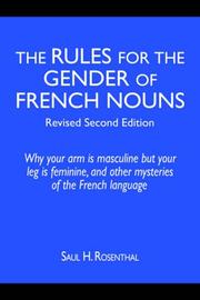 Cover of: The Rules for the Gender of French Nouns, Revised