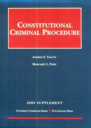 Cover of: Constitutional Criminal Procedure 2000 (University Casebook)