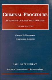 Cover of: 2002 Supplement to Criminal Procedure (University Textbook Series)