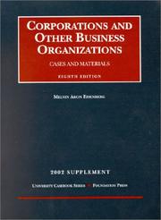 Cover of: Case Supplement to Corporations by Melvin Aron Eisenberg