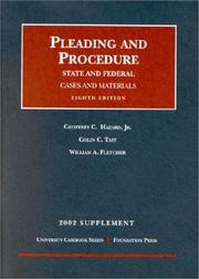 Cover of: Supplement to Pleading and Procedure by Geoffrey C., Jr. Hazard