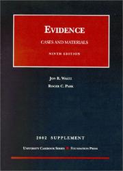 Cover of: Cases and Materials on Evidence 2002