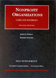Cover of: Supplement to Nonprofit Organizations by Steven A. Schwartz, James Fishman
