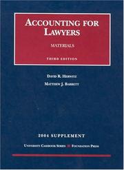 cover of 2004 Supplement to Accounting for Lawyers