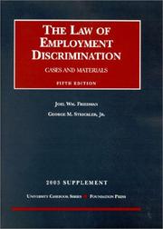 Cover of: 2003 Supplement to the Law of Employment Discrimination