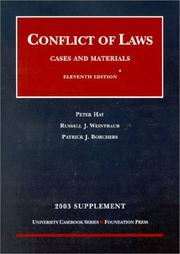Cover of: 2003 Supplement to Conflicts of Law (Supplement) | Peter Hay