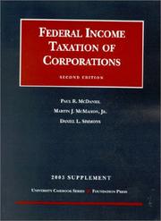 Cover of: 2003 Supplement to Federal Income Taxation of Corporations (University Casebook Series) | Paul R. McDaniel