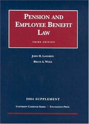 Cover of: 2004 Supplement to Pension and Employee Benefit Law