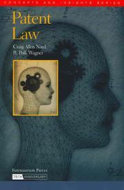 Cover of: Patent Law by Craig Allen Nard