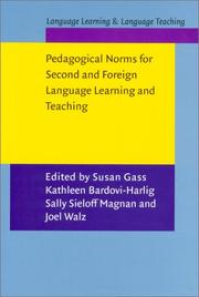 Cover of: Pedagogical Norms for Second and Foreign Language Learning and Teaching by 