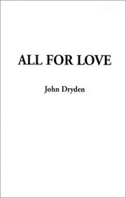 Cover of: All for Love by John Dryden