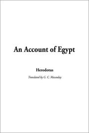 Cover of: An Account of Egypt
