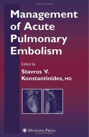 Cover of: Management of Acute Pulmonary Embolism (Contemporary Cardiology) by 