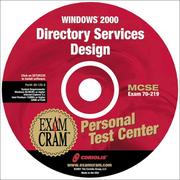 Cover of: MCSE Windows 2000 Directory Services Design Exam Cram Personal Test Center (Jewelcase)