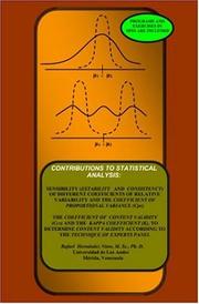 Cover of: Contributions to Statistical Analysis by Rafael Hernández-Nieto, Rafael Hernández-Nieto