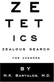 Cover of: Zetetics  by Dr. Michael Bartalos, Dr. Michael Bartalos