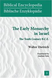 Cover of: The Early Monarchy in Israel by Walter Dietrich