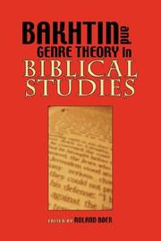 Cover of: Bakhtin and Genre Theory in Biblical Studies (Society of Biblical Literature Semeia Studies)