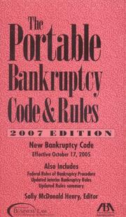 Cover of: The Portable Bankruptcy Code & Rules: 2007 Edition (Portable Bankruptcy Code & Rules)