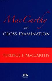 Cover of: MacCarthy on Cross Examination by Terence MacCarthy