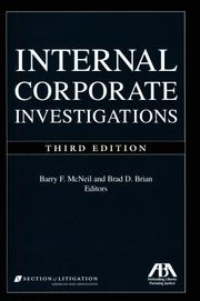 Cover of: Internal Corporate Investigations