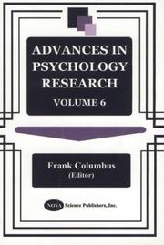Cover of: Advances in Psychology Research, VI