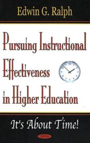 Cover of: Pursuing Instructional Effectiveness in Higher Education: It's About Time!