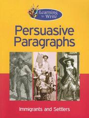 Cover of: Persuasive Paragraphs (Learning to Write) | Frances Purslow
