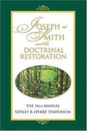 Cover of: Joseph Smith And the Doctrinal Restoration by Sperry Symposium 2005 Brigham Young University