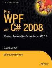 Cover of: Pro WPF in C# 2008: Windows Presentation Foundation with .NET 3.5, Second Edition (Pro)