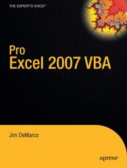 Cover of: Pro Excel 2007 VBA (Pro) by Jim DeMarco