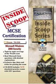 Cover of: InsideScoop to 70-220 Windows ®2000 Security Certification (With CD Exam) (InsideScoop)