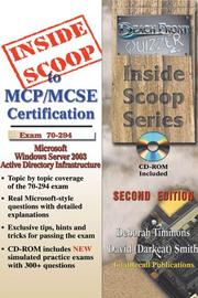 Cover of: InsideScoop to MCP/MCSE 70-294 Certification by David (Darkcat) Smith, David (Darkcat) Smith