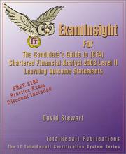 Examinsight for the Candidate's Guide to (Cfa) Chartered Financial Analyst 2003 Level II Learning Outcome Statements (InsideScoop) by David Stewart