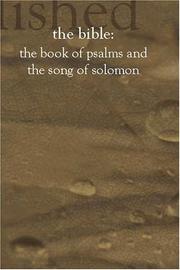 Cover of: The Book of Psalms and The Song of Solomon