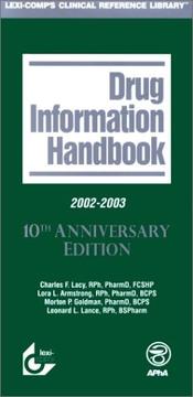 Cover of: Drug Information Handbook, 2002-2003 | Charles F. Lacy