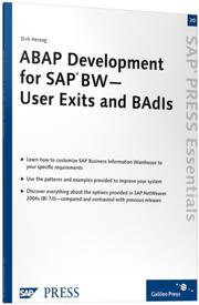 Cover of: ABAP Development for SAP BW -- User Exits and BAdIs