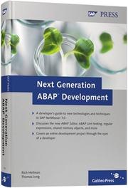 Cover of: Next Generation ABAP Development by Rich Heilman, Thomas Jung, Rich Heilman, Thomas Jung