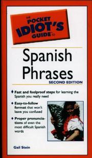 Cover of: The Pocket Idiot's Guide to Spanish Phrases by Gail Stein