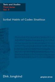 Cover of: Scribal Habits of Codex Sinaiticus (Texts and Studies Third Series) by Dirk Jongkind