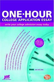 Cover of: One-Hour College Application Essay: Write Your College Admission Essay Today