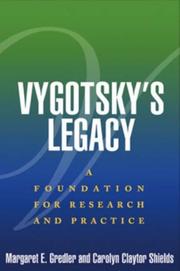 Cover of: Vygotsky's Legacy: A Foundation for Research and Practice