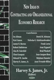 Cover of: New Ideas in Contracting and Organizational Economics Research