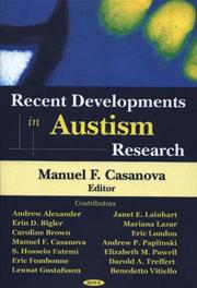 Cover of: Recent Developments in Autism Research