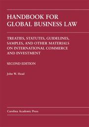 Cover of: Handbook for Global Business Law