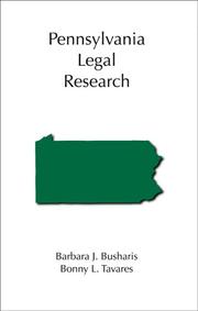 Cover of: Pennsylvania Legal Research (Carolina Academic Press Legal Research) (Carolina Academic Press Legal Research)