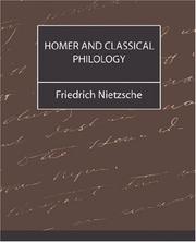 Cover of: Homer and Classical Philology by Friedrich Nietzsche